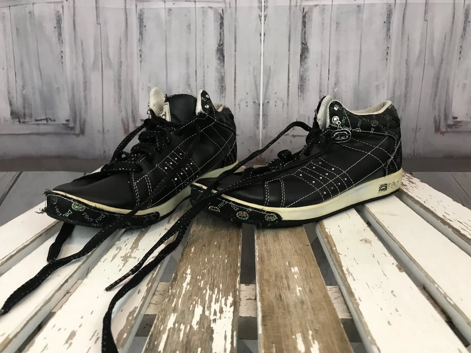 Red By Marc Echo Womens Ladies Casual Hightop Sneaker Shoe Black Sparkle Sz 8.5 - Image 2 of 4