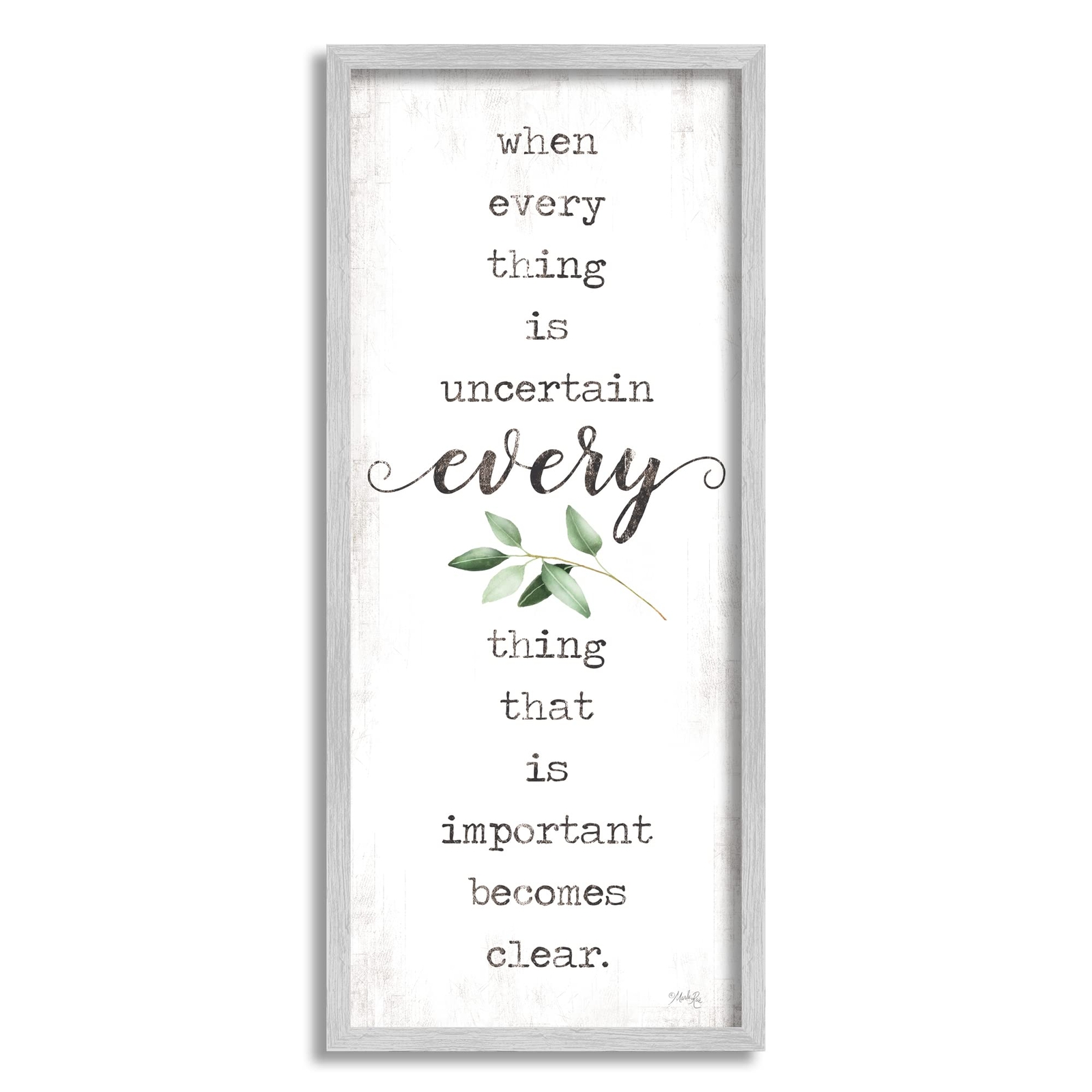 Uncertainty Motivational Green Grey Framed Wall Art for Inspiring Spaces
