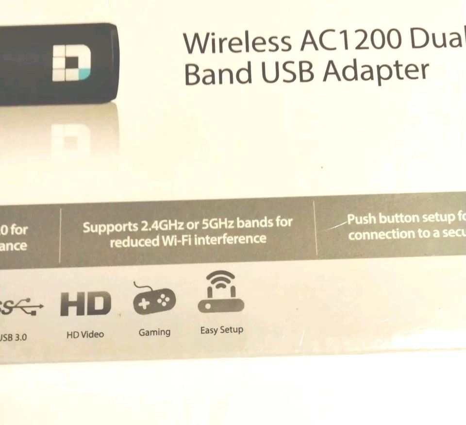 D-link Faster Farther 11AC Wi-Fi Wireless AC1200 Dual Band USB Adapter New - Image 3 of 4
