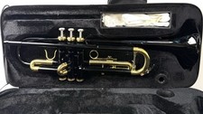 Hawk Bb Trumpet Black Gold Lacquer Ser Lh24329 W/Case