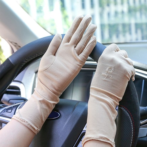 Mid-long Stretch Resistant Sunscreen Gloves Driving Glove Mittens Anti UV - Picture 15 of 16