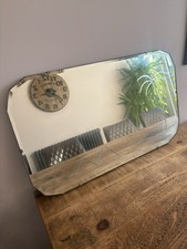 Vintage Art Deco Mirror Pyramids Palm Trees Egypt Etched Stunning Rare