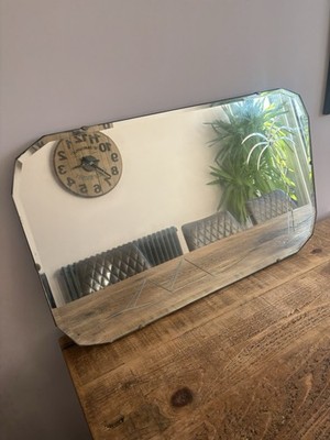Vintage Art Deco Spiegel Pyramiden Palmen Ägypten geätzt atemberaubend selten