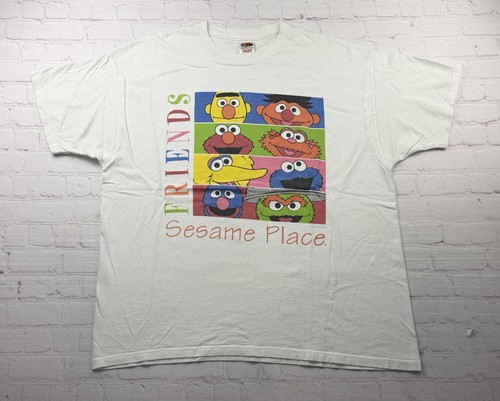 Vintage Sesame Street T Shirt Adult 2XL Sesame Place Friends Cartoon 90s