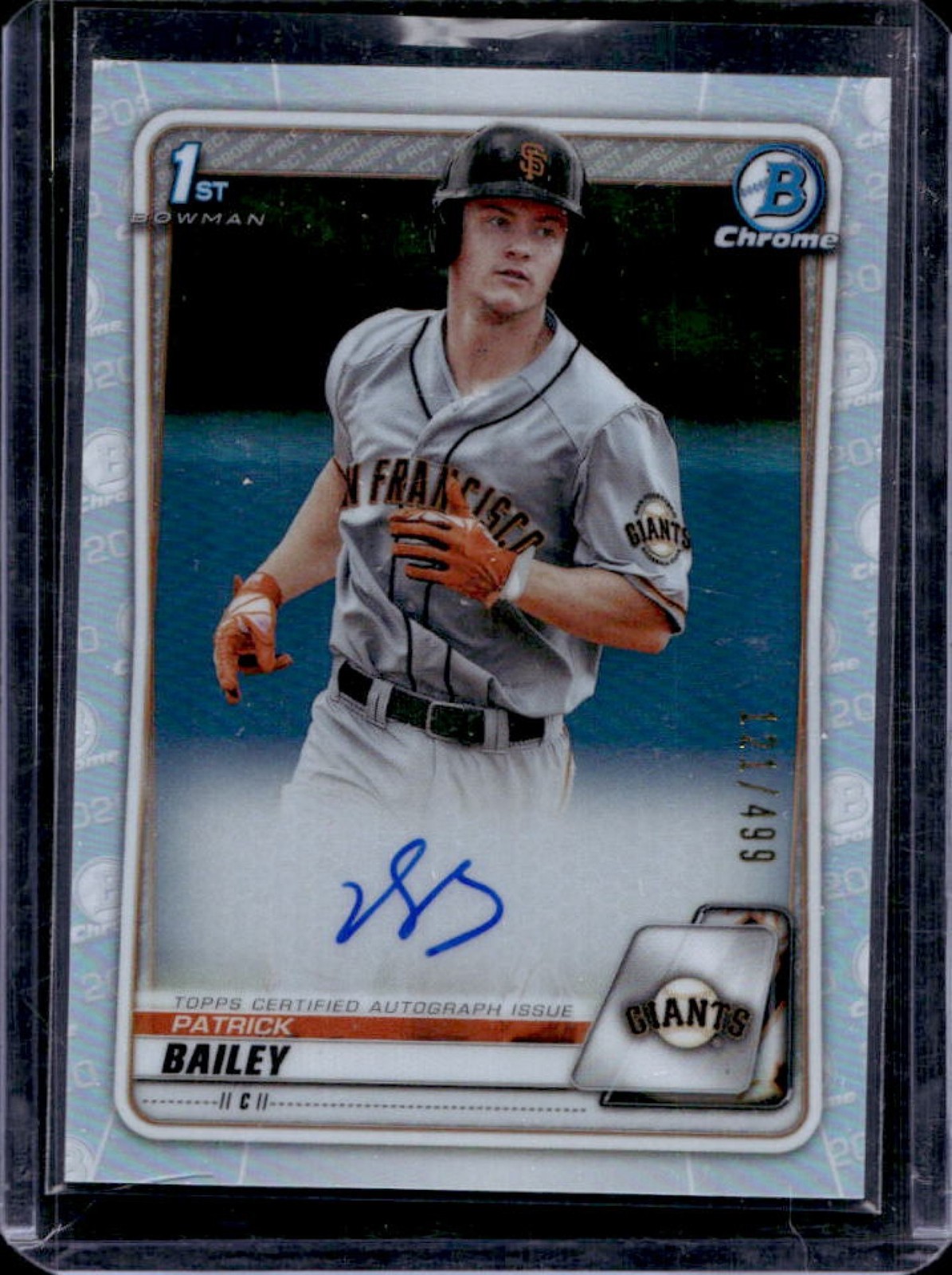2020 Bowman Draft Patrick Bailey Chrome Auto Refractor #121/499 Giants
