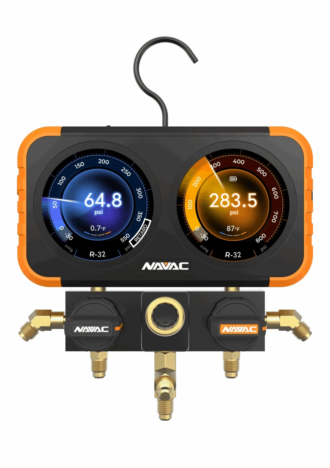 NAVAC N2DX FLEX-X manifold gauge display