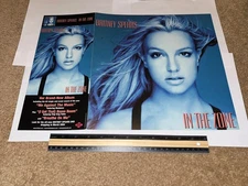 Britney Spears 2003 In the Zone FOLDOUT PERF original 2-sided PROMO poster flat