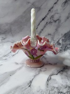Fenton Hand Painted Basket | eBay