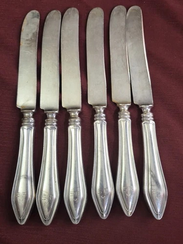 Towle Mary Chilton Sterling Handle Dinner Knives Lot Of 6