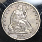 1859 Seated Liberty Half Dollar - XF Details !!