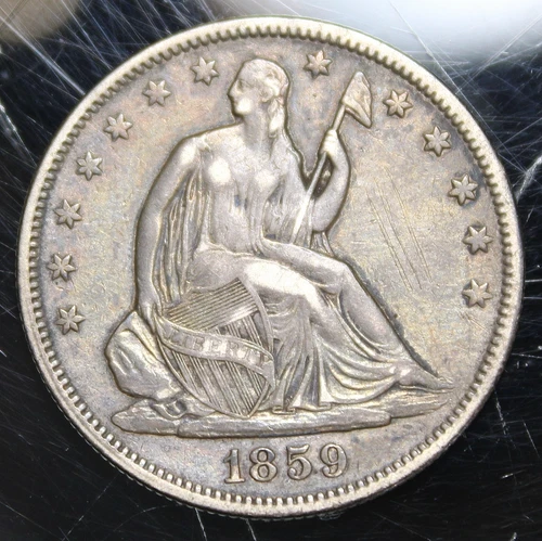 1859 Seated Liberty Half Dollar - XF Details !!