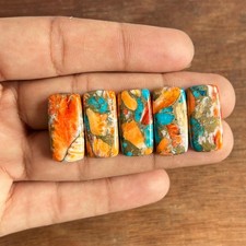 Natural Oyster Copper Turquoise Gemstone cabochon 24x12 MM  5 Pcs Lot
