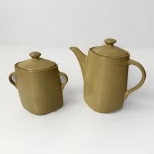 Lindt Stymeist Creamer Lid Piano 12oz Taupe Matte 5.75" and Sugar Bowl 5” Japan