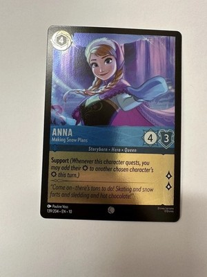 Disney Lorcana Whispers in the Well Anna-Making Snow Plans Cold Foil 139/204 NM