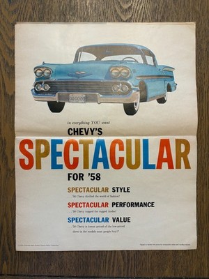 Vintage 1958 Chevy Spectacular Magazine Mailer Larry Barnes Chevrolet 