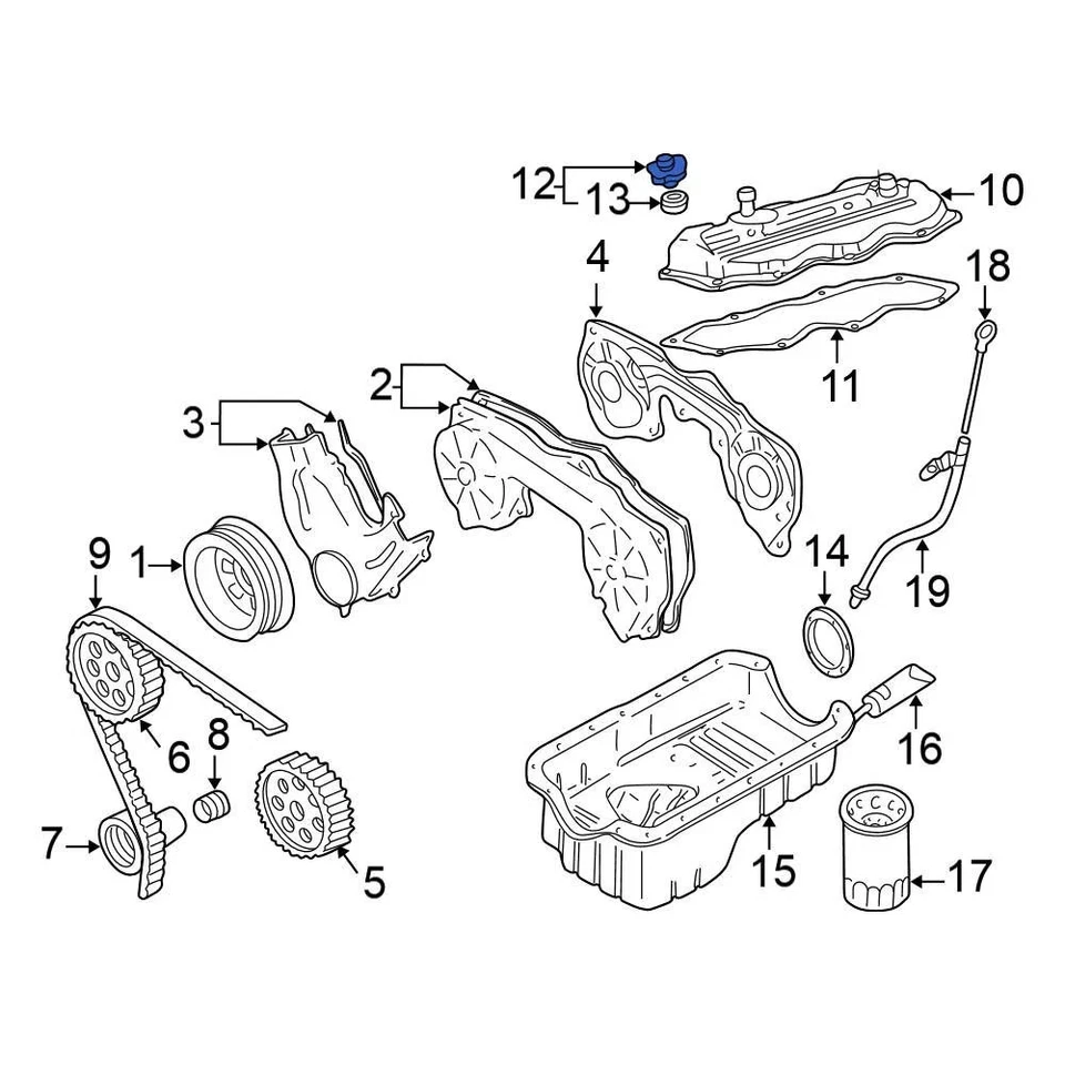 For Nissan Frontier 1999-2004 Nissan 152550B005 Engine Oil Filler Cap Foto 3 de 4