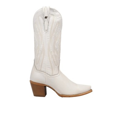 Dan Post Boots Mila Leather Snip Toe Pull On Cowboy  Womens White Casual Boots D