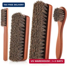 4 Pcs Shoe Brush, Boot Brush, Horse Hair Brush for Leather, Shoe Polish Brush, P