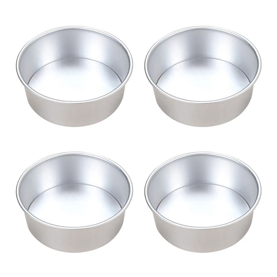  4 Pcs Stampi Per Dolci Teglia Da Forno Torte Tortiere in Alluminio - Immagine 4 di 4