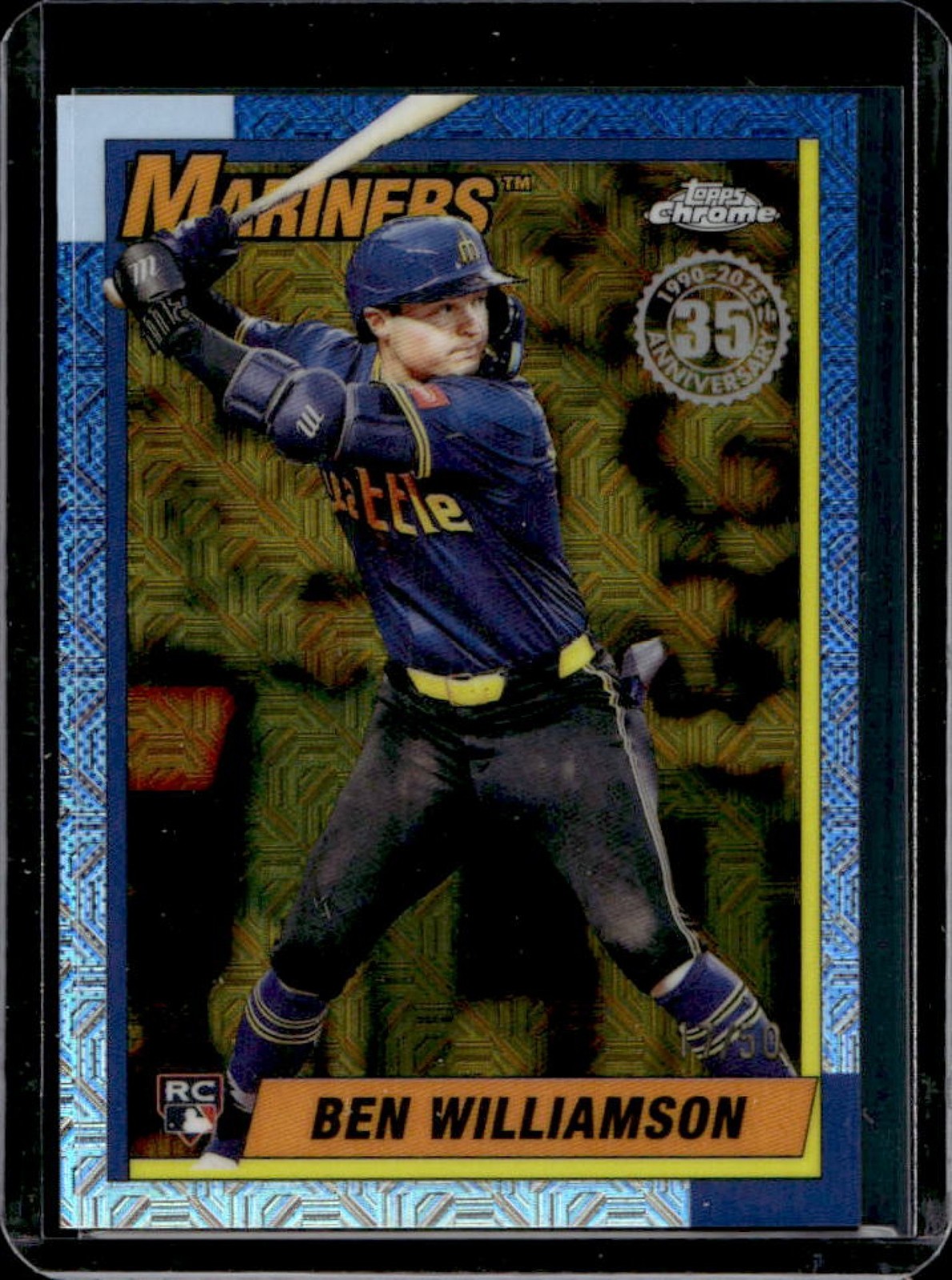 2025 Topps Update Ben Williamson Silver Pack 1990 Chrome RC Gold Refractor #/50