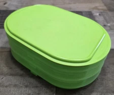 Tupperware Fridge Stackables Deli Keeper Meat Cheese Cold Cuts Green 4 Piece Set