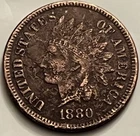 1880 Indian Head Cent Old US Copper JC1434