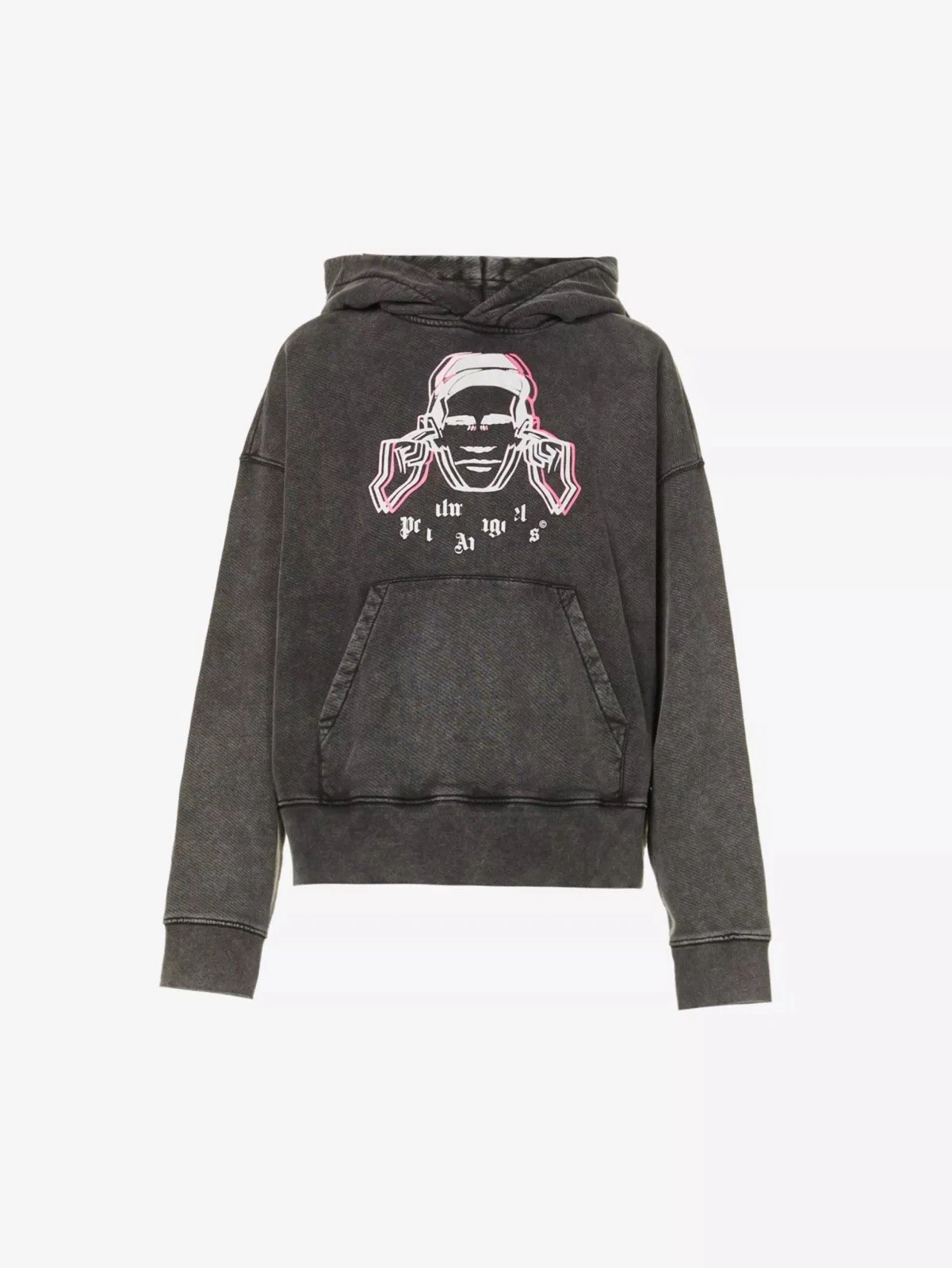 Felpa con cappuccio Palm Angels x stampa grafica musicale sbiadita nera grande nuova vendita al dettaglio $705!