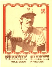 1976 Phoenix Giants Caruso #14 Mike Eden - NM Blank Back Baseball Card
