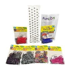 FunLoom Loom Bands Large Lot w Loom Tool  Accessories Silicone Bands Ages 8 