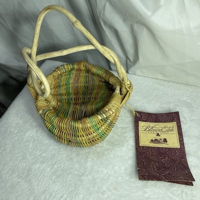 Vintage God's Eye Twisted Vine Woven Basket Biltmore Estate Winery Cottage-Core