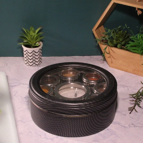 Authentic Indian Spice Tin Box Masala Dabba Spice Jars Stainless Steel Patterned - Picture 120 of 124