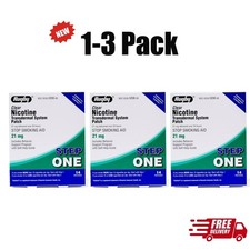 1-3 Pack Rugby Clear Nicotine 21mg Transdermal System Patch Step Exp 06/2028