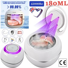 Ultrasonic Retainer Cleaner Aligner Denture Invisalign UV-Dental Pod Mouth Guard