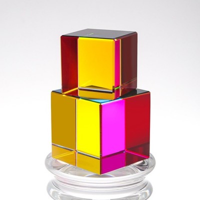 40/50MM Color Crystal Cube Optical Glass Prism Cube Physics Teach Photograph