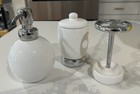 3pcs Bathroom Accessories Set Hand Soap Dispenser Holder Toothbrush White Cerami