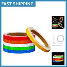 Reflective Safety Sticker Tape - 6 Rolls, Colorful Waterproof for Night Use