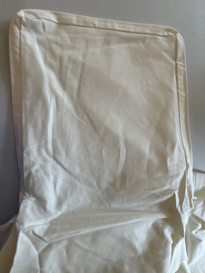 Funda protectora para silla lateral de comedor Pottery Barn Comfort sarga blanca cálida nueva sin etiquetas caja abierta Foto 2 de 4