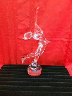 Baccarat Crystal Ice Skater Lady Girl Figurine Sculpture 11.75'' Signed France 