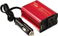 150W Red Car Power Inverter 12V DC to 110V AC Converter Vehicle Adapter