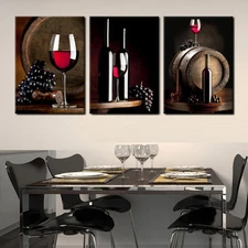 Wine/Barrel/Bottle mounted on fiberboard PVC canvas print/surpassed stretched