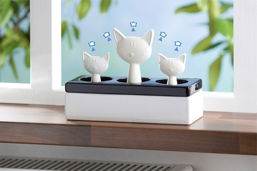 WENKO Luftbefeuchter Katzenfamilie Keramik Diffuser Humidifier Raum Luft - Bild 6 von 6