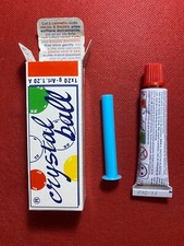 SCHERZO CARNEVALE GIOCO PARTY vintage CRYSTAL BALL ROSSO TUBETTO BOLLE MAGICHE