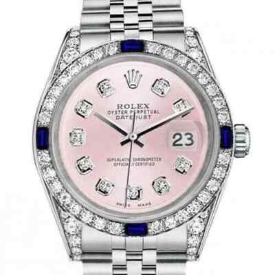 Rolex Datejust 26 mm Metallic Pink Diamond Dial Sapphire & Diamond Bezel