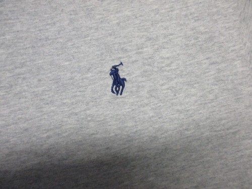 Polo Ralph Lauren Shirt Boys XL 18-20 Gray Blue Pony Embroidered V Neck Cotton - Picture 6 of 15
