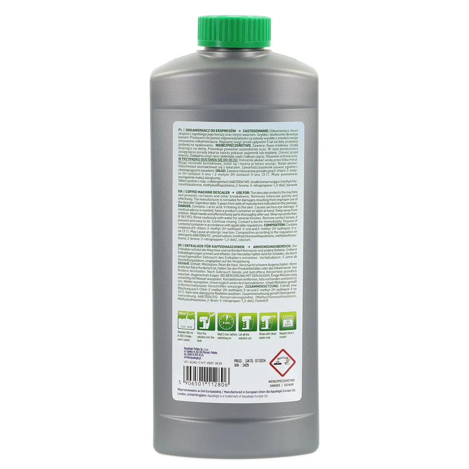 6x Water Filter For Delonghi Coffee Machine DLSC002 5513292811 Descaler 1000ml - Image 4 of 4