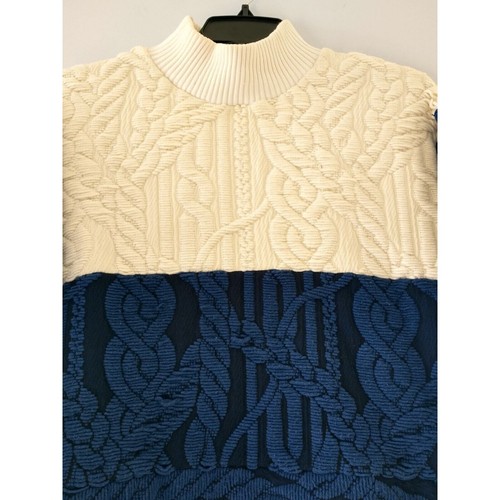Levi's Made & Crafted Adult Cable Knit Sweater Jumper Navy Cream Size 1 Small - Picture 15 of 18