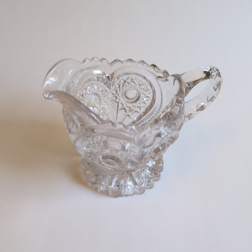 Antique Imperial Vintage Glass Creamer Zippered Heart Early 1900's Collector