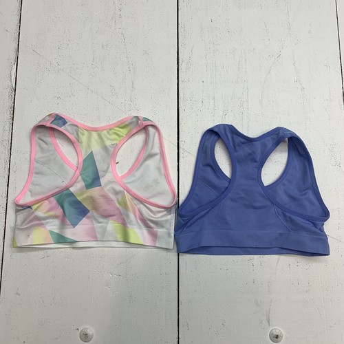 More than Magic Girls Blue And White 2 pair Sports Bra Size Small - Picture 2 of 5