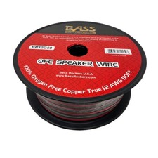 BR12G50 OFC Speaker Wire 100 Oxygen Free Copper True 12 AWG Cable 50 Feet Spool