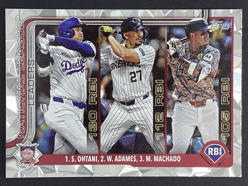 2025 Topps Series 1 Diamante #86 AL Leaders Shohei Ohtani Adames Machado